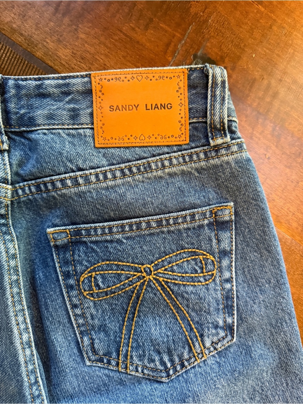 Sandy Liang Updo Jeans with Rhinestones - Picture 8 of 10